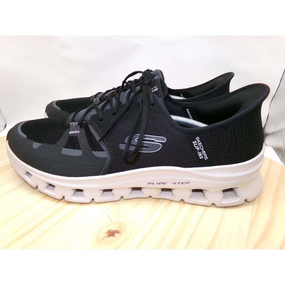 Skechers Slip Ins Glide Step Shoes 232930 Mens Black White Sz 13 Running Sneaker